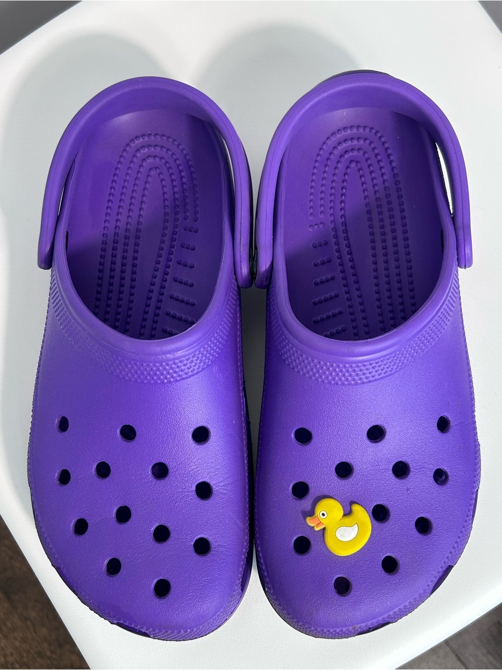 Crocs Classic Clog Purple M9 W11 Unisex with Duck Jibbitz Charm